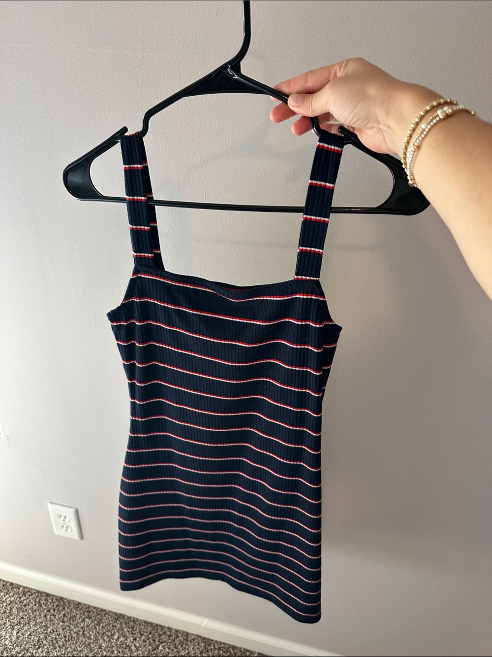 Windsor Navy Mini Dress with Pink Stripes